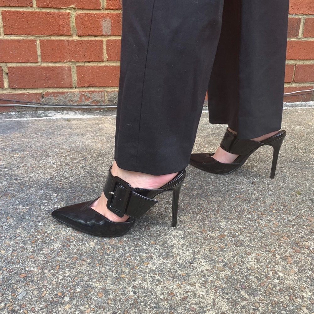 Slip-on patent leather stiletto heels -XXI (black)